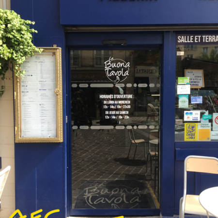 Pose d'une porte automatique pour le restaurant La Buona Tavola à Caen